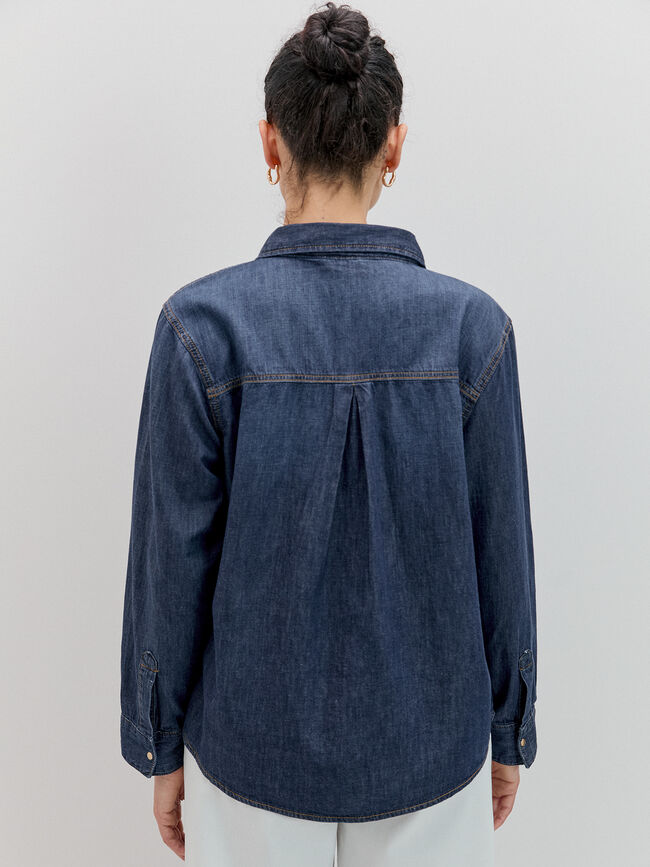 CAMISA VAQUERA RECTA Dark blue