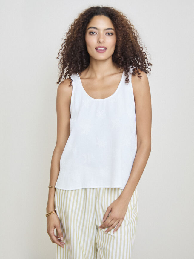 TOP FRUNCES Blanco Optico