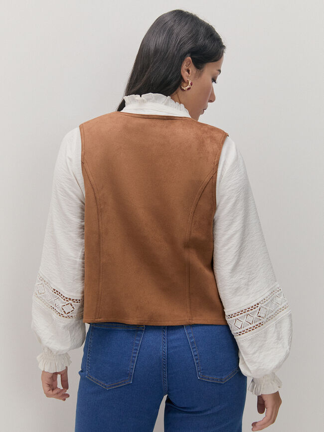 CHALECO ANTELINA LAZOS Almendra