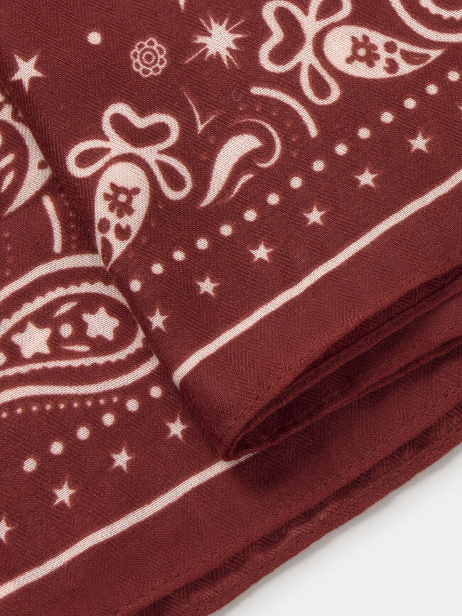 PA&Ntilde;UELO ESTAMPADO PAISLEY Granate