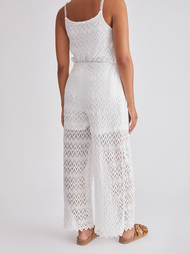 Pantalon Calado Blanco Optico