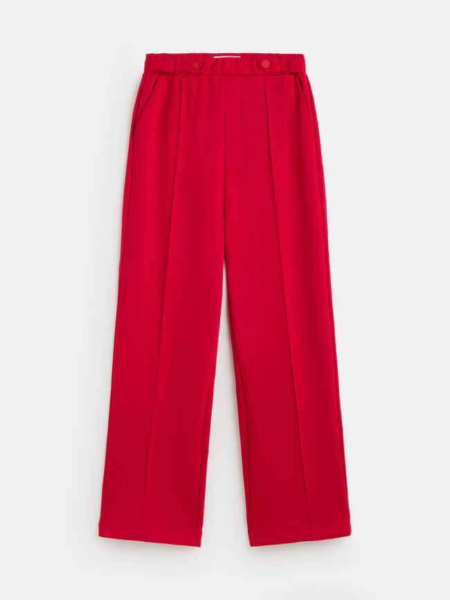 PANTALON VESTIR DETALLE Rojo