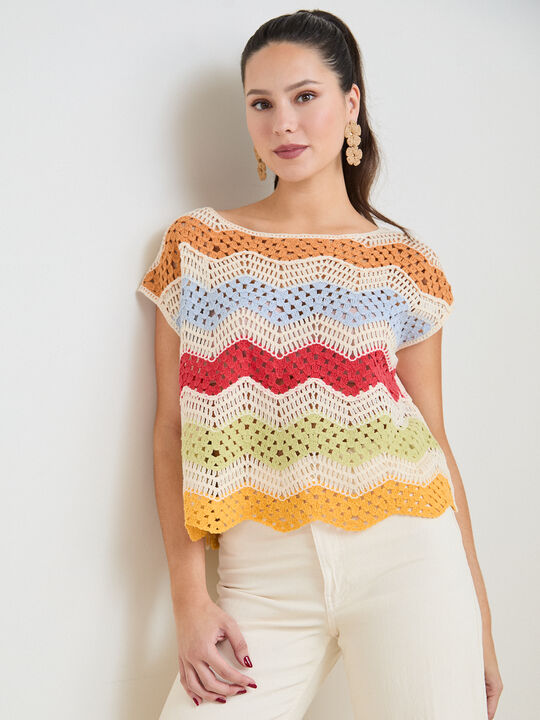 JERSEY CROCHET MULTICOLOR Multicolor image number null