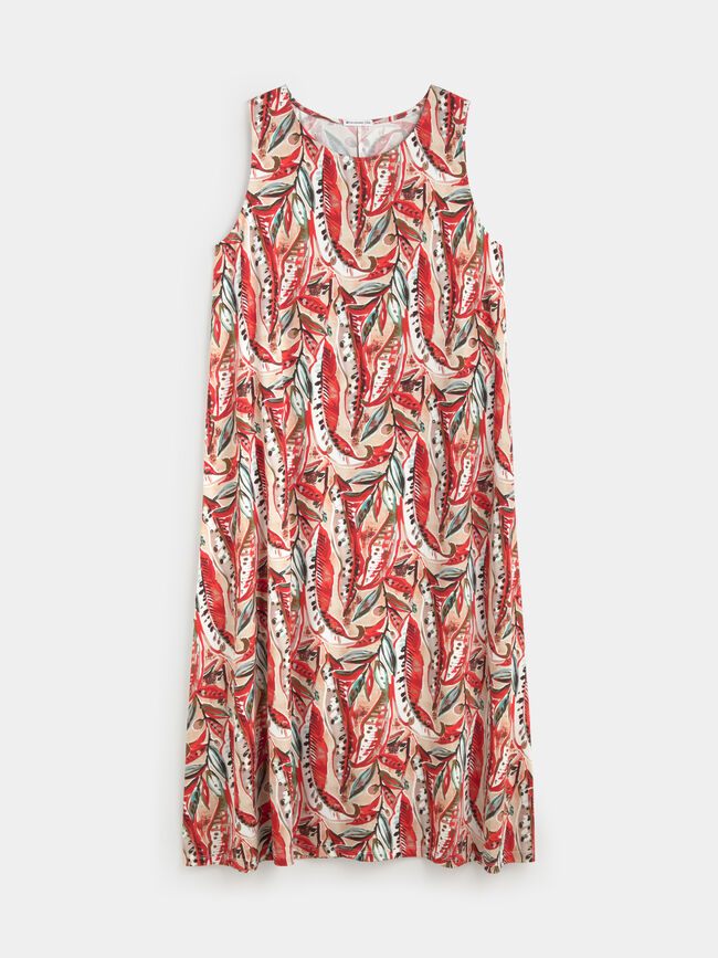 VESTIDO DTY ESTAMPADO JUNIO Rojo