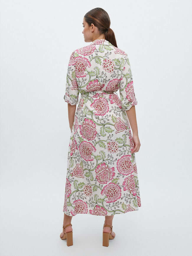 Vestido camisero Fucsia Oscuro