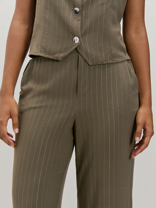 pantalon viscosa kaki claro