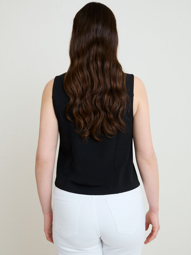 CHALECO DETALLE BOTON Negro