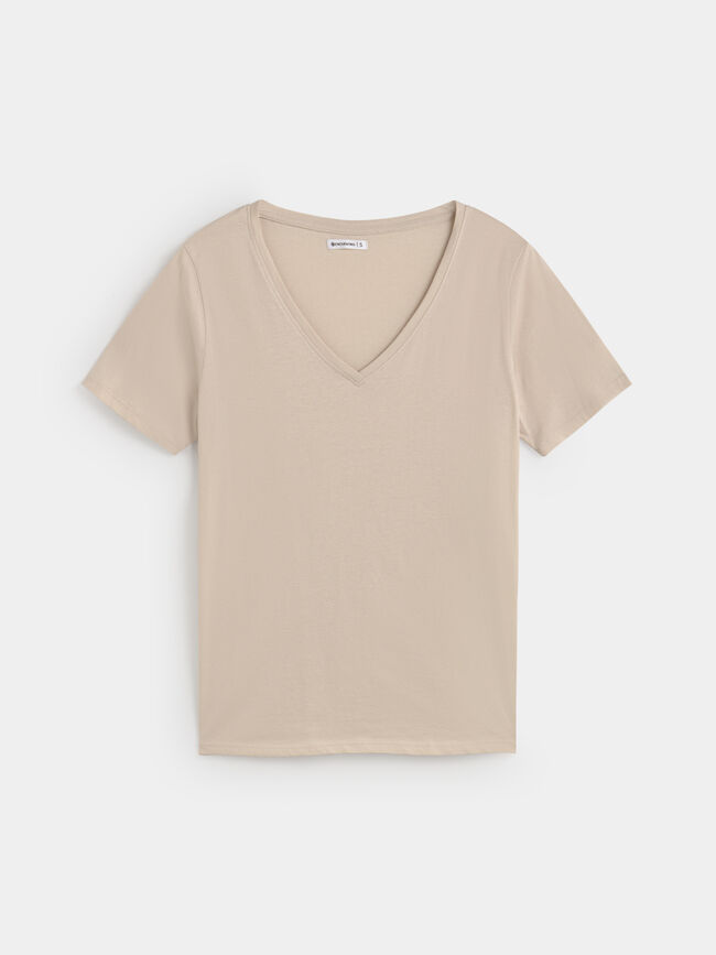 CAMISETA CUELLO PICO Hielo