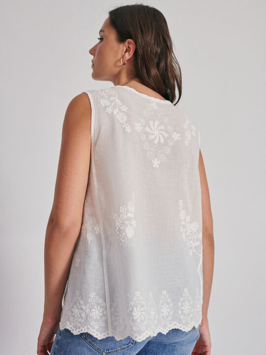 Top blanco bordado Blanco Optico image number null