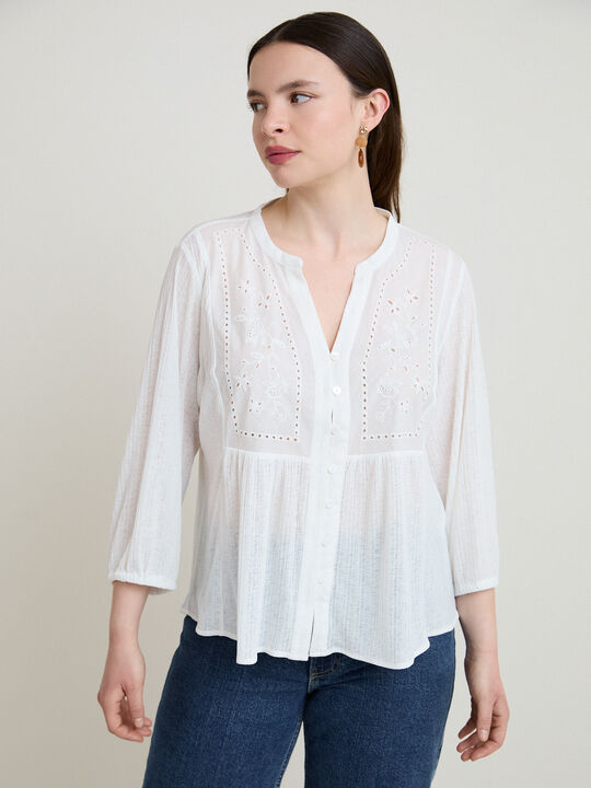 BLUSA BORADADO Blanco Optico image number null