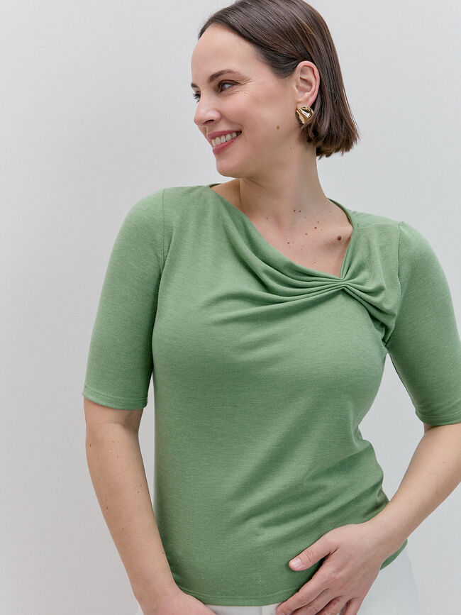 CAMISETA LANOSO PLIEGUES Verde Pino