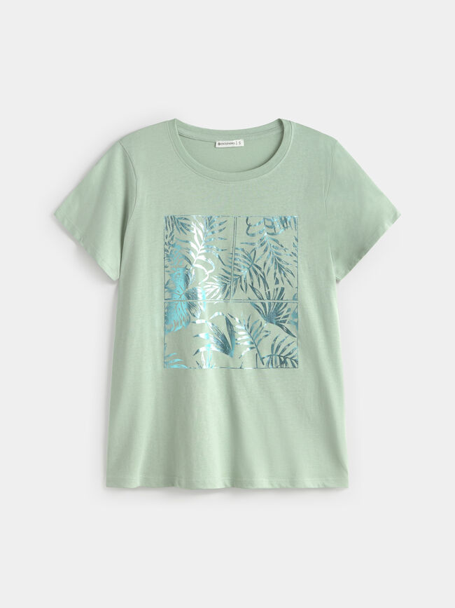 CAMISETA POSICIONAL HOJAS Verde Laguna