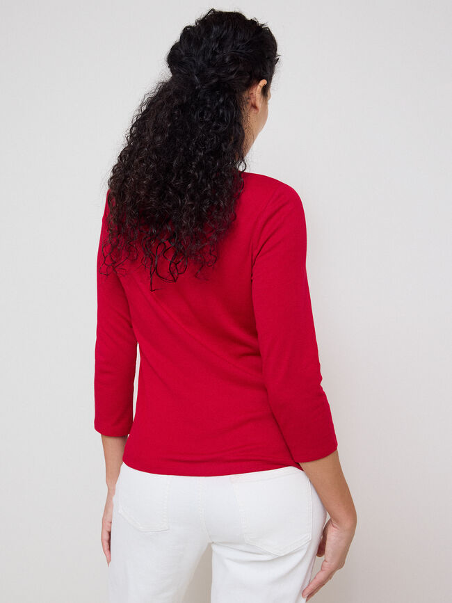 CAMISETA ESCOTE ASIMETRICO Rojo