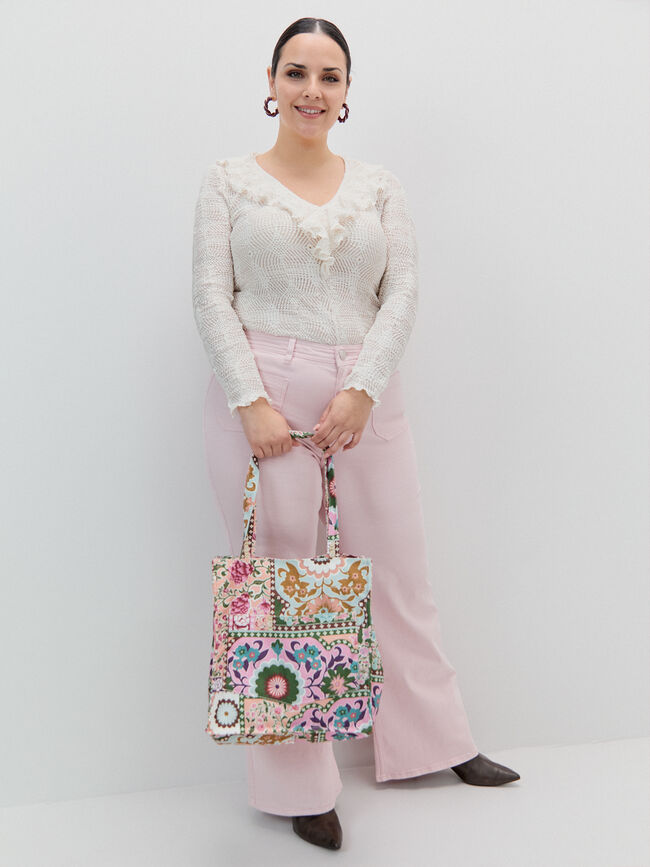 BOLSO SHOPPER ESTAMPADO Rojo Cabaret