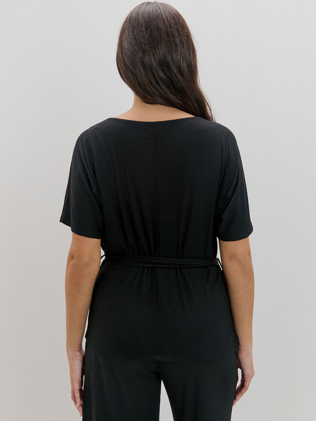 CAMISETA DETALLE PASADOR Negro