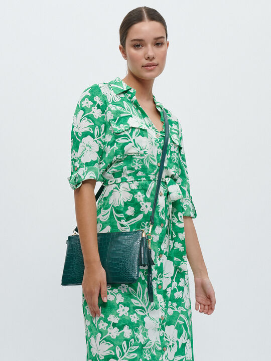 Bolso textura coco Verde oscuro image number null