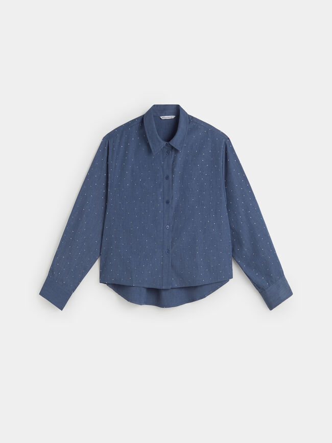 camisa strass Mid blue