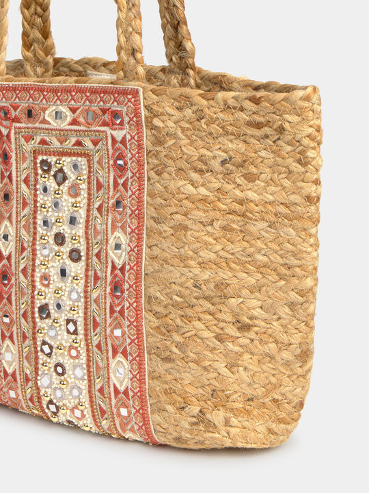 BOLSO INDIA ABALORIOS Crudo image number null