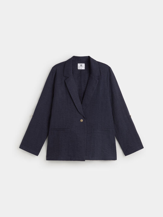 BLAZER FIT RELAJADO Azul Marino image number null