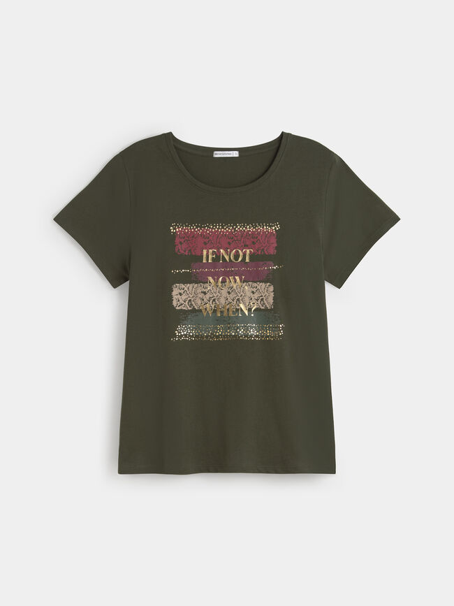CAMISETA ESTAMPADO SERPIENTE verde militar