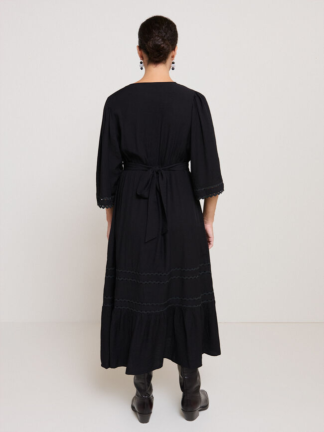 VESTIDO LARGO ONDULINA Negro