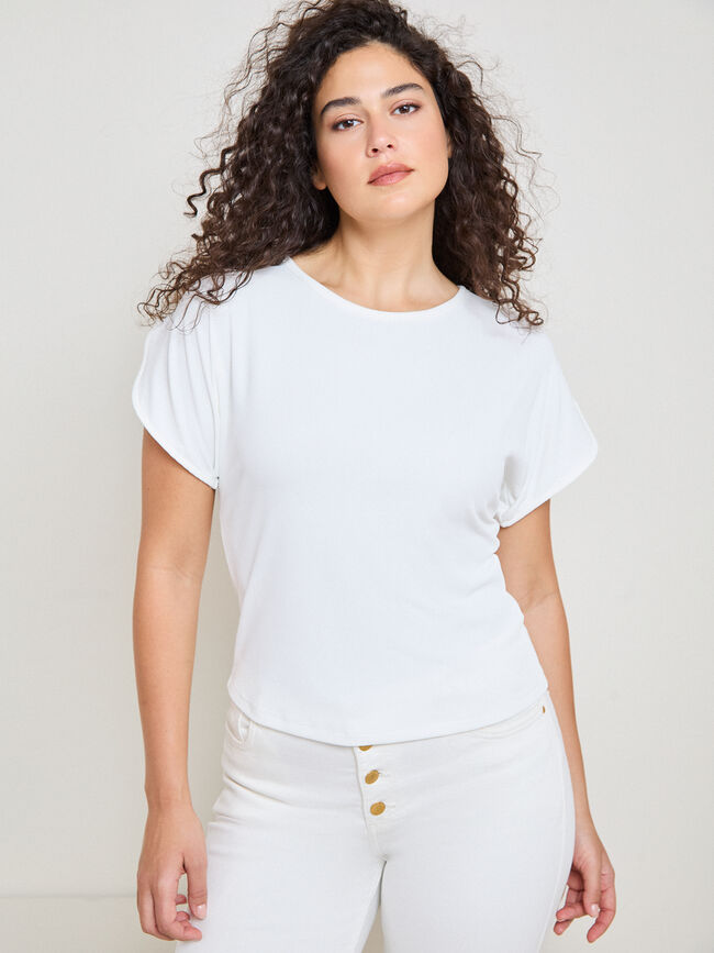 CAMISETA ABERTURAS HOMBRO Blanco Optico
