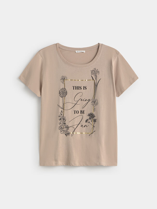 CAMISETA POSICIONAL FLORES Vison Claro
