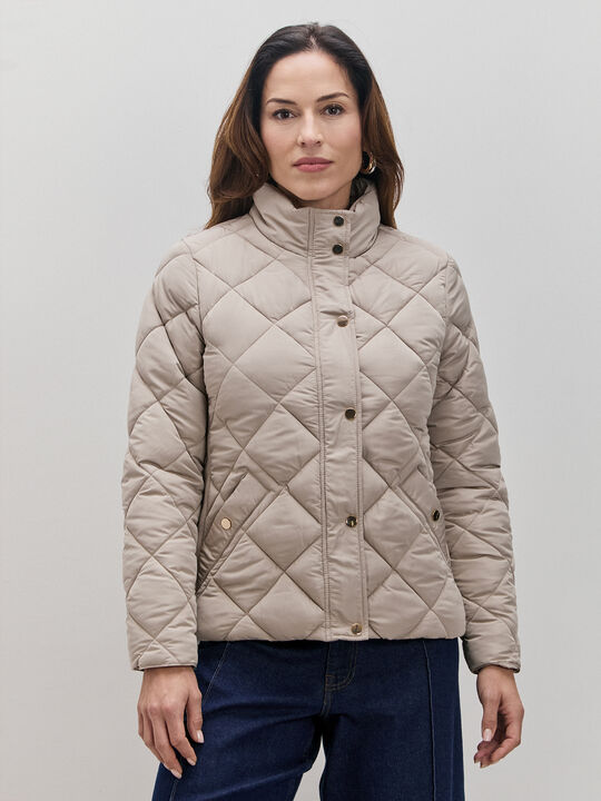 CHAQUETA ACOLCHADA ANCHA Beige image number null