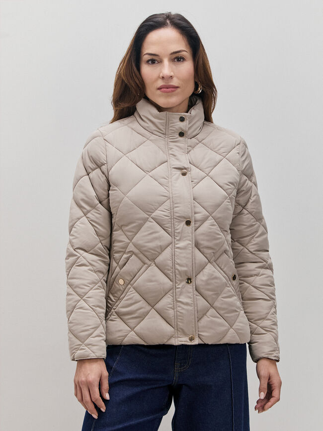 CHAQUETA ACOLCHADA ANCHA Beige