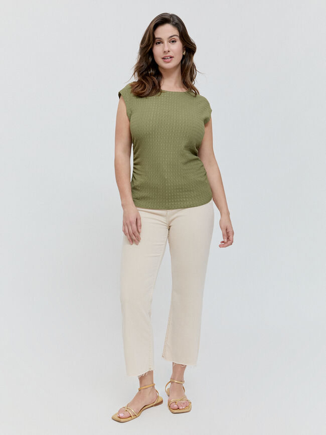 CAMISETA FRUNCES CINTURA Kaki