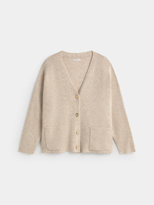 CARDIGAN PICO OVERSIZE Camel image number null