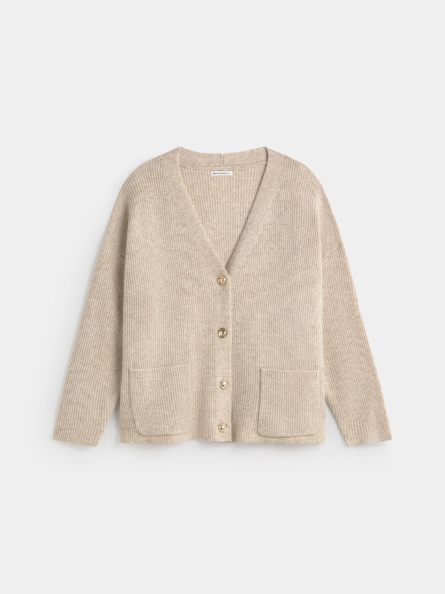 CARDIGAN PICO OVERSIZE Camel
