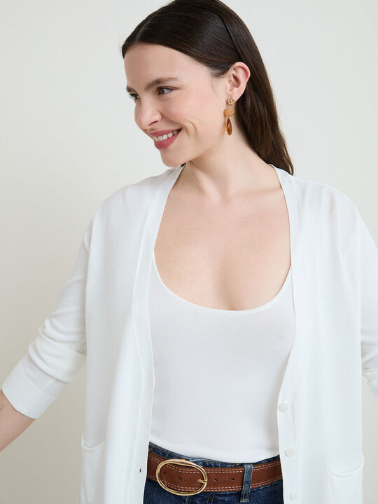 C&Aacute;RDIGAN CUELLO PICO Blanco Optico image number null