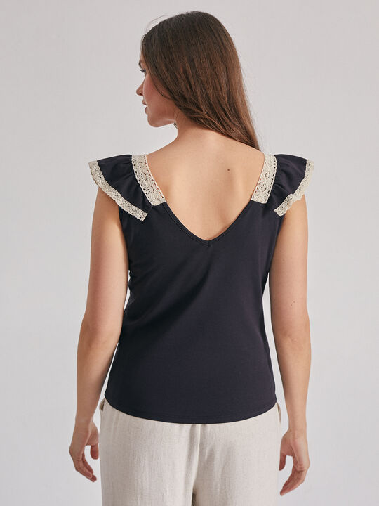 top algodón crochet Negro image number null