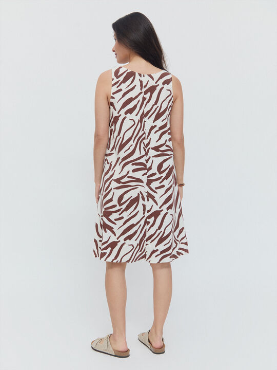 VESTIDO ESTAMPADO TIRANTES Marron chocolat image number null