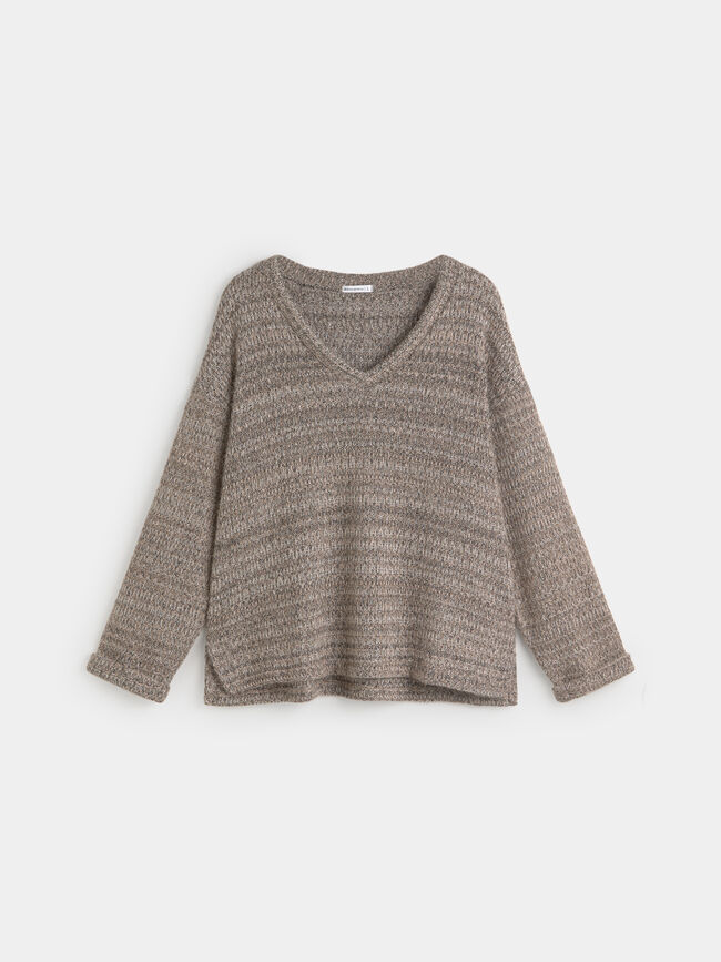 JERSEY TEJIDO TEXTURA Marron