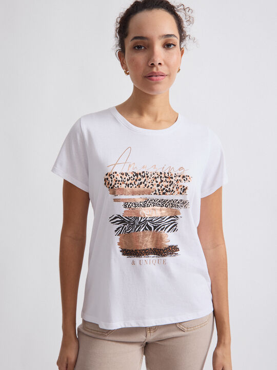 CAMISETA POSICIONAL PINCELADAS Blanco Optico image number null