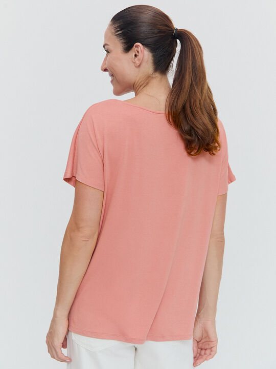 CAMISETA PUNTILLA Rosa Colorete image number null