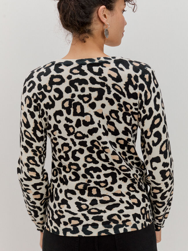 JERSEY ESTAMPADO ANIMAL Beige