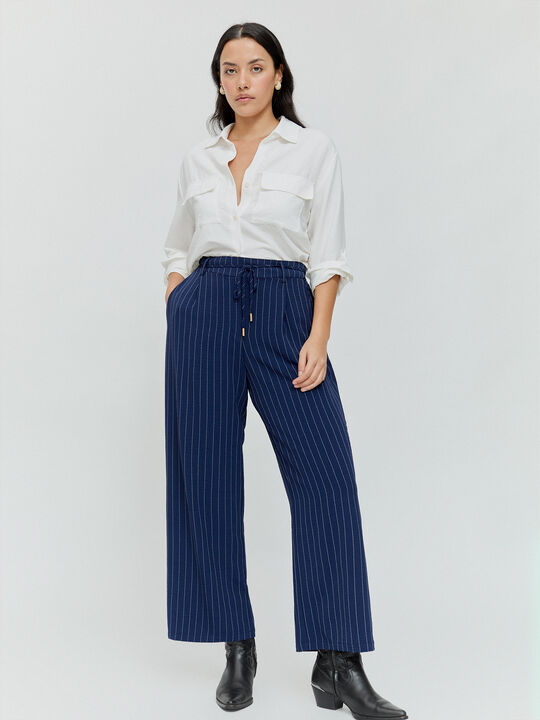 PANTALON ANCHO FLUIDO Azul Noche image number null