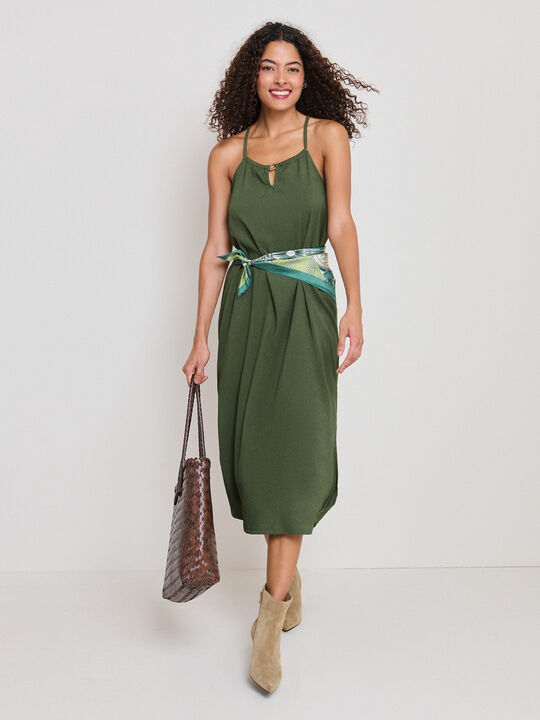 VESTIDO DETALLE verde militar image number null