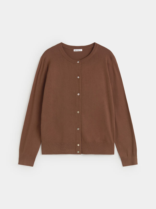 CARDIGAN BASICO Marron chocolat