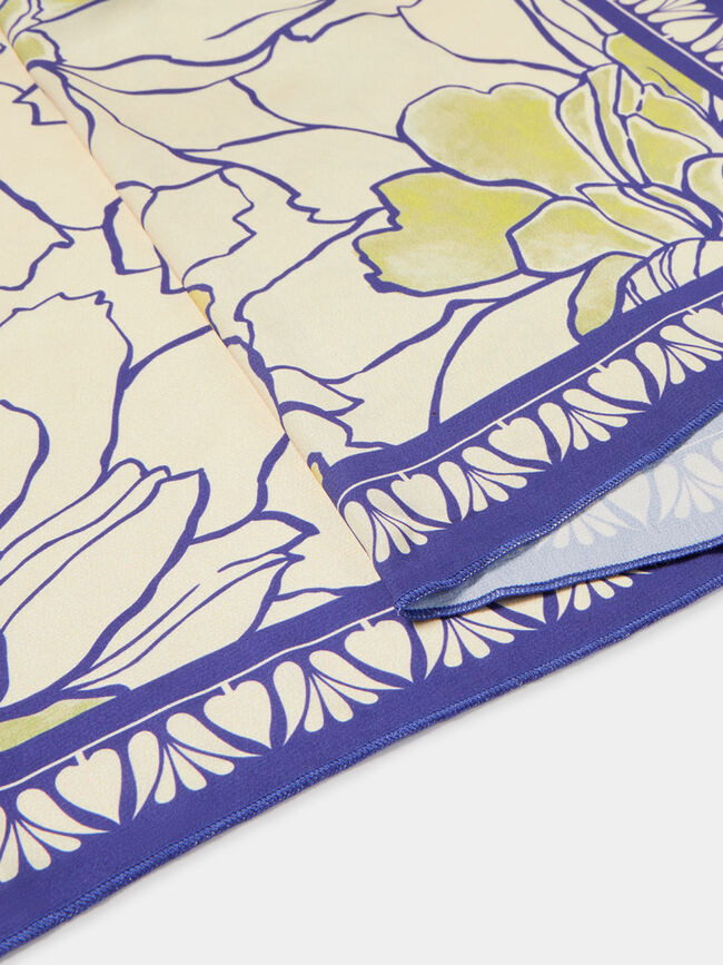 PAÑUELO SATINADO ESTAMPADO Blanco Optico