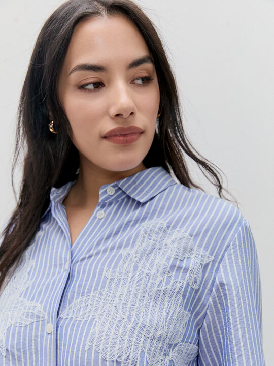 CAMISA APLIQUE BORDADO Blanco Optico image number null