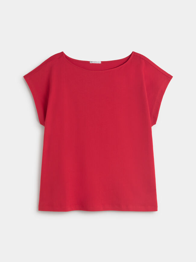 CAMISETA HOMBRO CAIDO Rojo