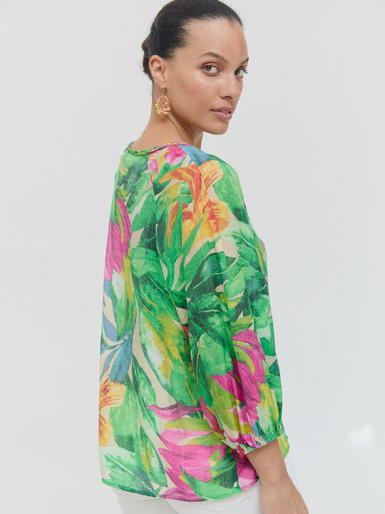 CAMISA DETALLE TRENZA Verde image number null