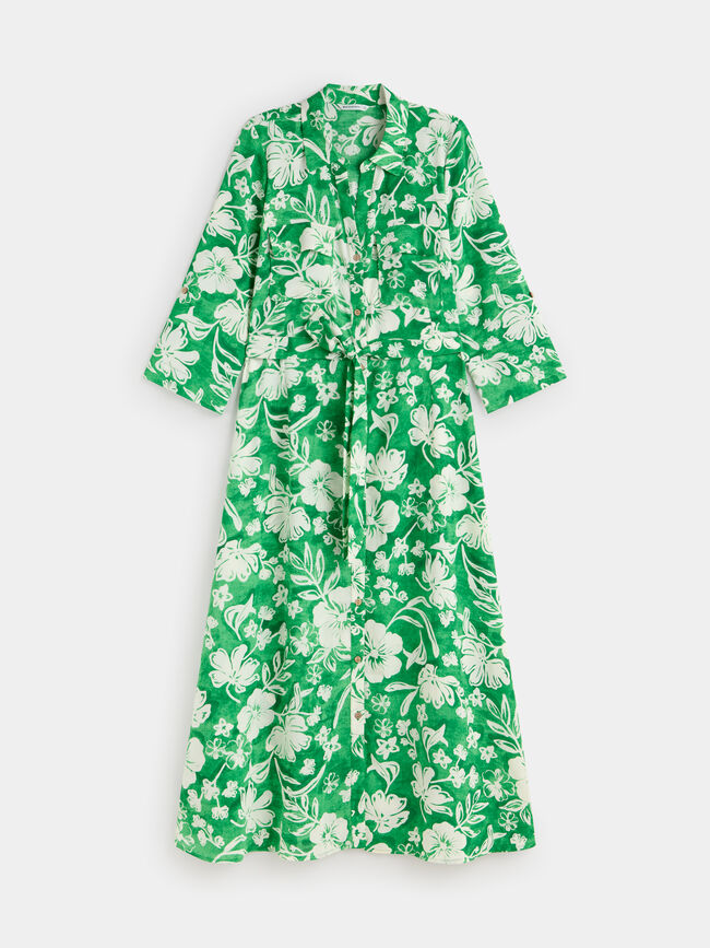 Vestido camisero Verde