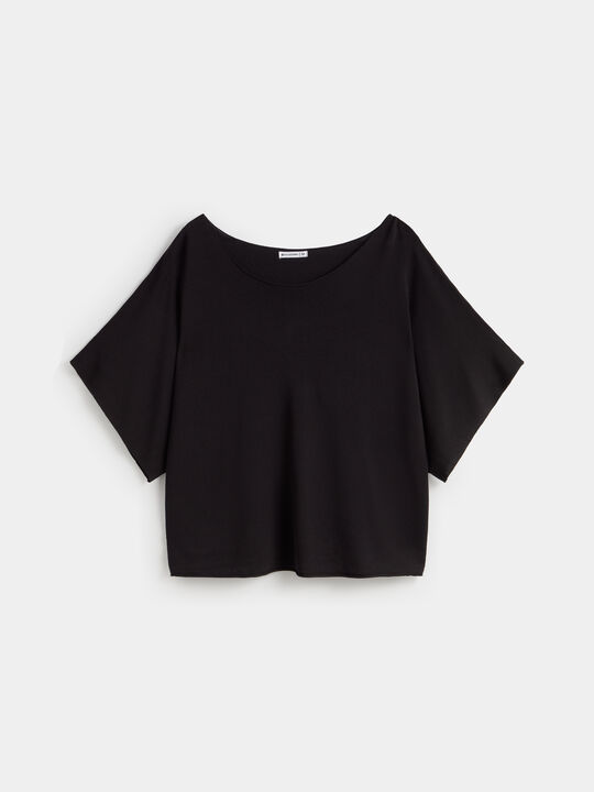 CAMISETA MANGA KIMONO Negro image number null