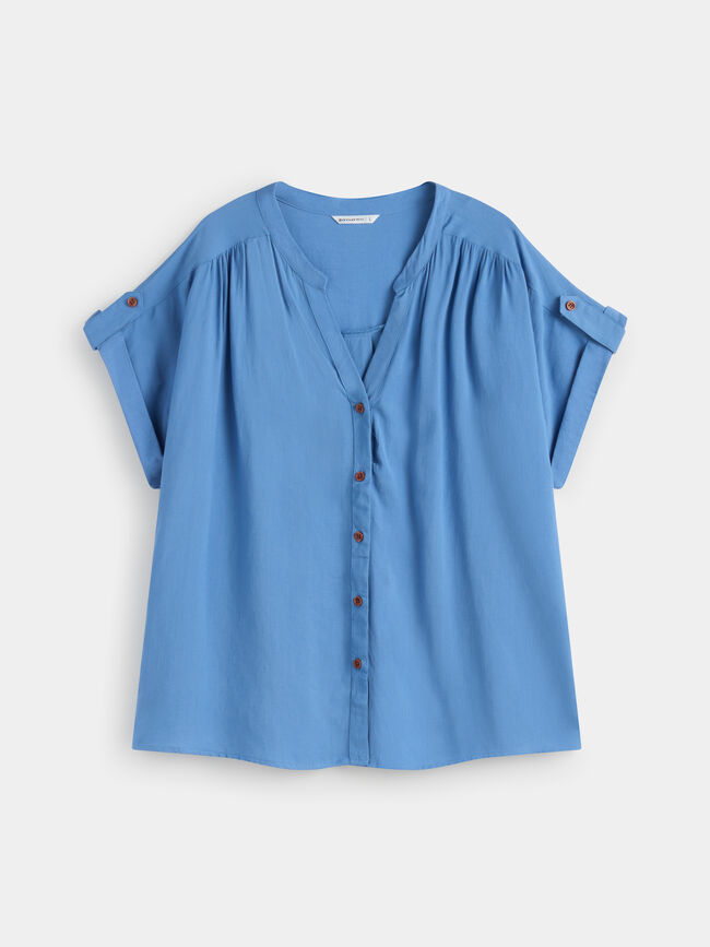 Blusa abotonada lino Azulon