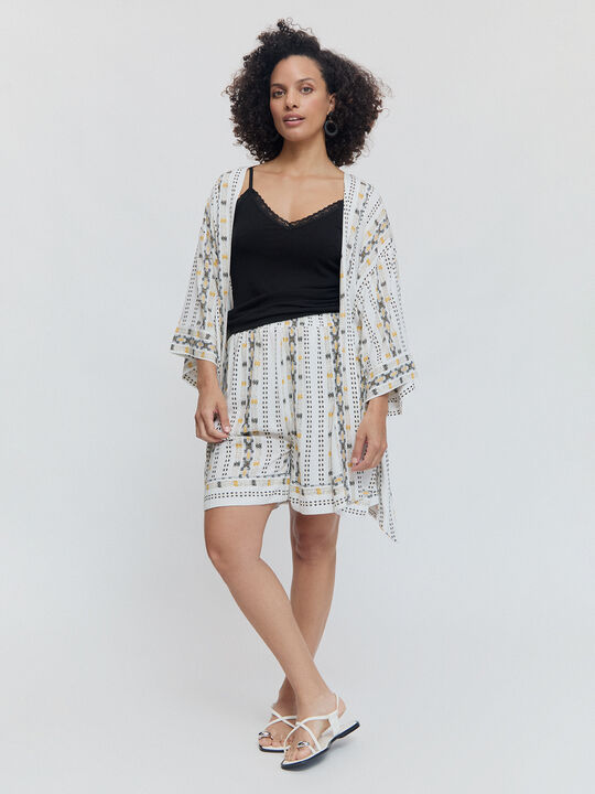 SHORT FLUIDO ESTAMPADO Blanco Optico image number null